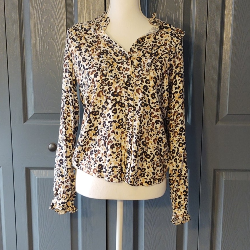 Anthropologie Maeve Katia Ruffled Buttondown